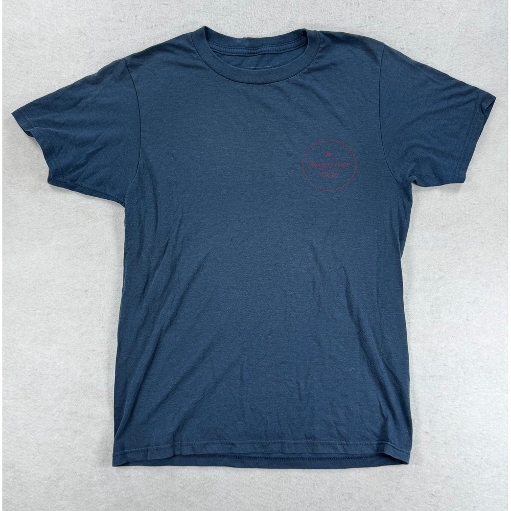 Quiksilver Mens Small T-Shirt Navy Blue Heather Boardriding Company Graphic Tee